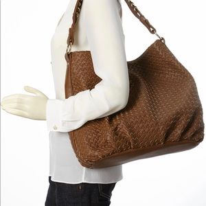 Banana Republic Leather Basketweave Hobo Bag